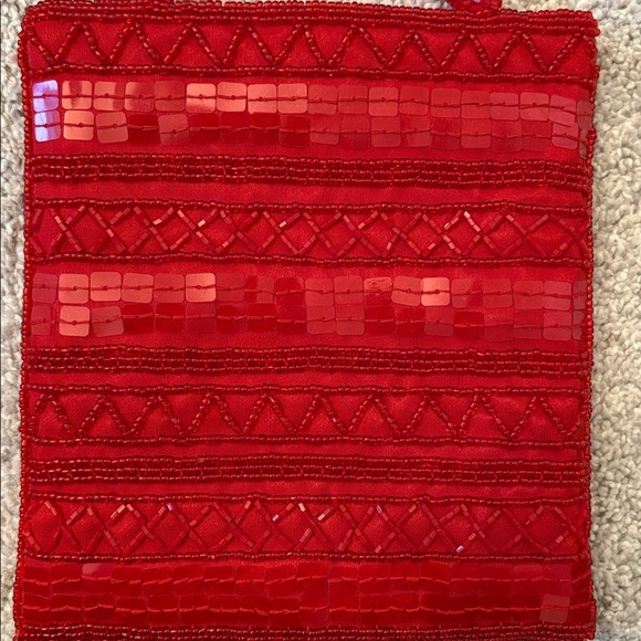 Danier NWT Vibrant Red Sequin Mini Bag 6”*6,5”. - Picture 6 of 7